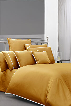 Sarev Sartoria Sarı %100 Pamuk Saten 500 TC Çift Kişilik Nevresim Takımı