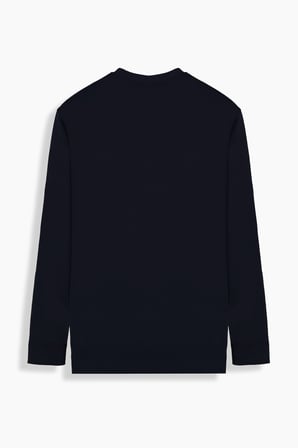 Bisiklet Yaka Lacivert Sweatshirt