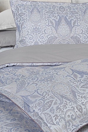 Sarev Playa Mavi Jakarlı %100 Saten Çift Kişilik Nevresim Takımı