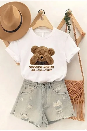 Unisex SURPRISE MOMENT Baskılı Tasarım Tshirt