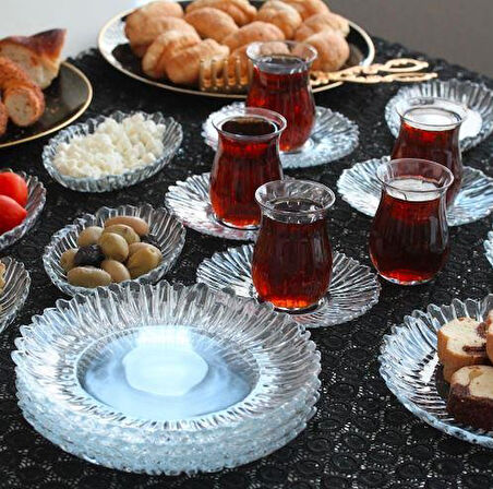 Paşabahçe aurora yemek ve kahvaltı seti - 38 parça sunum servis çeyiz seti 