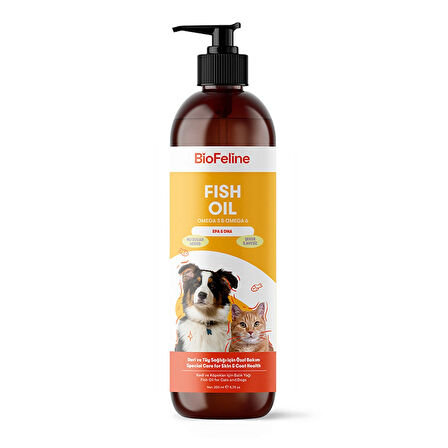 BioFeline Kedi ve Köpekler İçin Omega 3 ve 6 İçerikli Balık Yağı – Tüy ve Genel Sağlık Destekleyici
