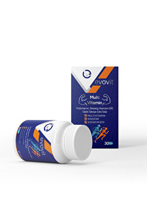 EVOPHARMA Evovit Multivitamin Ginseng Koenzim Q10 Takviye Edici Gıda 30 Tablet