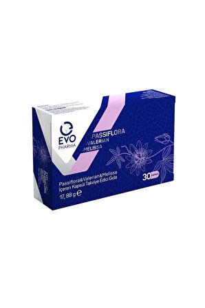 EVOPHARMA Passıflora & Valerian & Melissa İçeren Takviye Edici Gıda 30 Kapsül