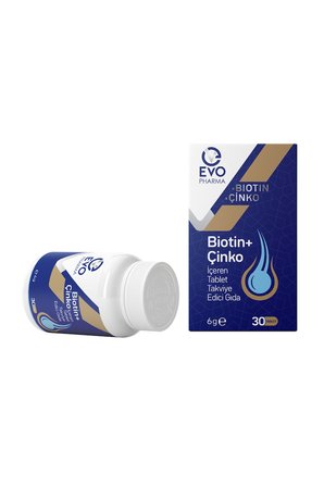 EVOPHARMA BİOTİN + ÇİNKO TABLET, BİOTİN VE ÇİNKO İÇEREN TAKVİYE EDİCİ GIDA 30 tablet