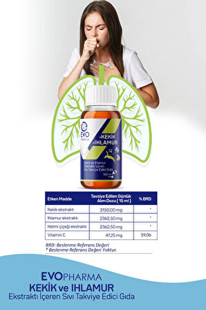 EVOPHARMA Kekik Ve Ihlamur Ekstraktı Içeren Sıvı Takviye Edici Gıda 100 Ml