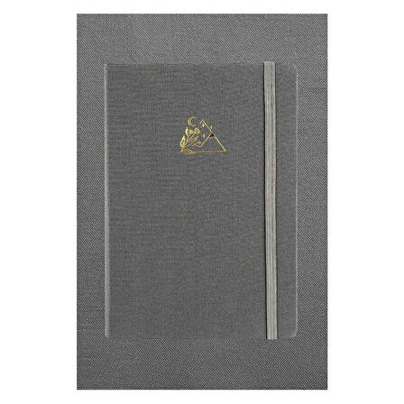 Victoria's Journals Bujo Kraft Keten A5 Lastikli 96 Yaprak Çizgili Defter Gri 124-1636