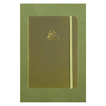 Victoria's Journals Bujo Kraft Keten A5 Lastikli 96 Yaprak Çizgili Defter Yeşil 124-1637