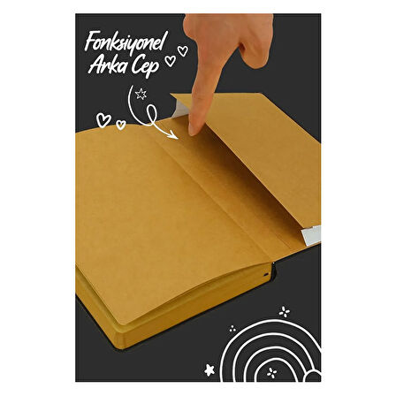 Victoria's Journals Bujo Kraft Keten A5 Lastikli 96 Yaprak Çizgili Defter Yeşil 124-1637