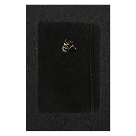 Victoria's Journals Bujo Kraft Keten A5 Lastikli 96 Yaprak Çizgili Defter Siyah 124-1639