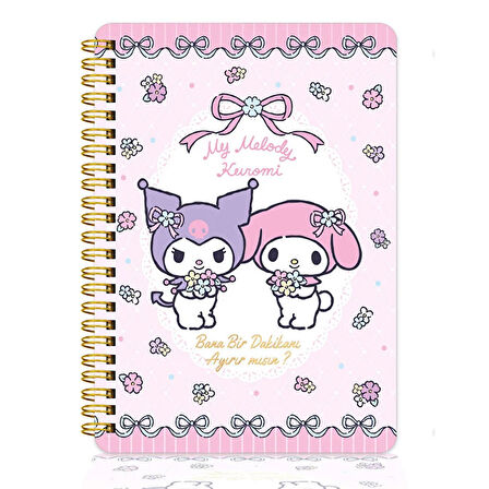 Victoria's Journals Kuromi & My Melody Spiralli Sert Kapak 14x20 96 Yaprak Planlayıcı 524-1897
