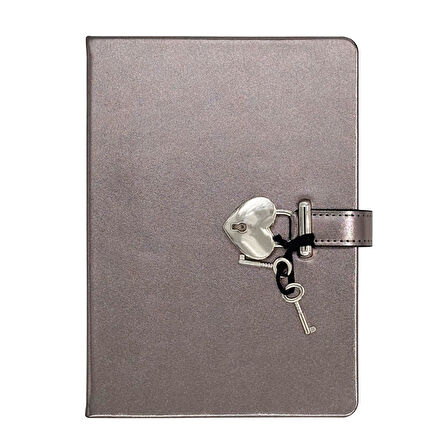 Victoria's Journals Hush Hush Kilitli Kutulu Metalik Çizgili Defter Platinum 124-1908