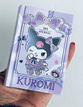 Victori's Journals VJ Kuromi lisanslı 365 Günlük 368 sayfa A7 ebatında gümüş varaklı kenarlı defter