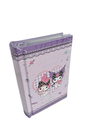 Victori's Journals VJ Kuromi-My Melodi lisanslı 365 Günlük 368 sayfa A7 ebatında gümüş varaklı kenarlı defter lila