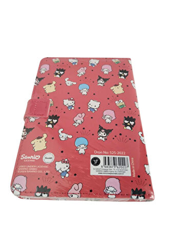 Victoria's Journals Vj Kuromi Hello Kitty- Kuromi My Melodi ve Arkadaşları Kalp Kilitli anahtarlıklı Günlük
