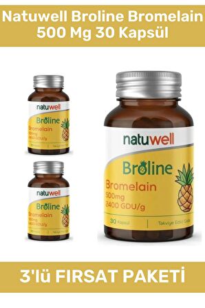 Natuwell Broline Bromelain 500 Mg 30 Kapsül - 3 Adet