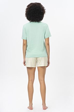 United Colors of Benetton W20402 Mini Logo Baskılı Konforlu Kadın Pijama Takımı