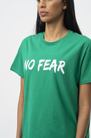 No Fear Orijinal Kadın Oversize T-shirt Yeşil