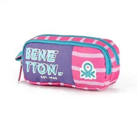 Benetton Çift Bölmeli Kalemlik Pembe 03755