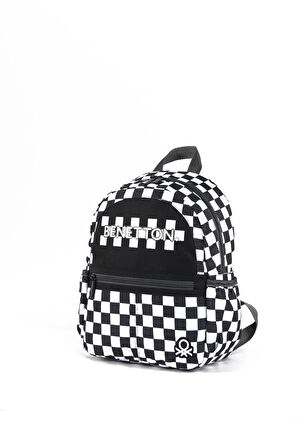 United Colors of Benetton Anaokulu Sırt Çantası Kareli Siyah / 03778