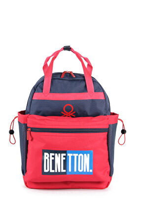 United Colors of Benetton. Çift Kulplu, Bicolor Sırt Çantası
