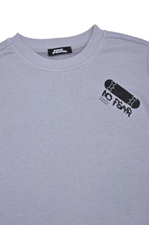 Erkek Çocuk No Fear Sweatshirt - Açık Gri | 7-8