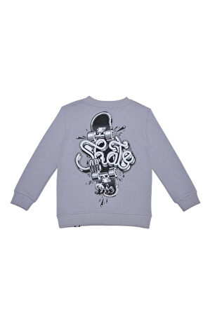 Erkek Çocuk No Fear Sweatshirt - Açık Gri | 11-12