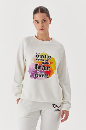 No Fear Kadın Sweatshirt Beyaz 72485