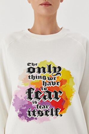 No Fear Kadın Sweatshirt Beyaz 72485