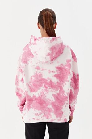 No Fear Kadın Sweatshirt Oversize Kapüşonlu Pembe Batik 72480