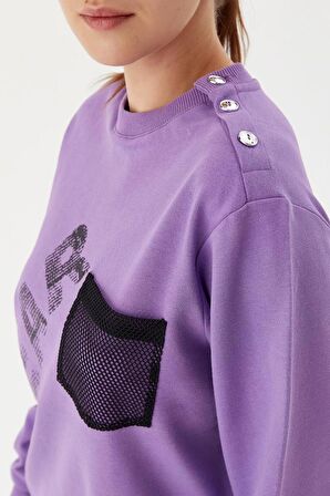 No Fear Kadın Sweatshirt Lila 72491