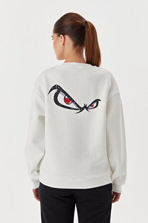 No Fear Kadın Sweatshirt Beyaz 72466