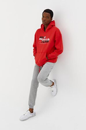 No Fear Erkek Sweatshirt Kapüşonlu Kırmızı M500243