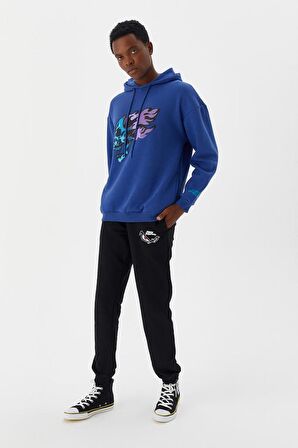 No Fear Erkek Sweatshirt Kapüşonlu Mavi M500229