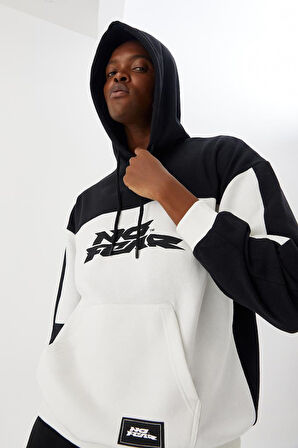 No Fear Erkek Sweatshirt Kapüşonlu Siyah Beyaz M500272