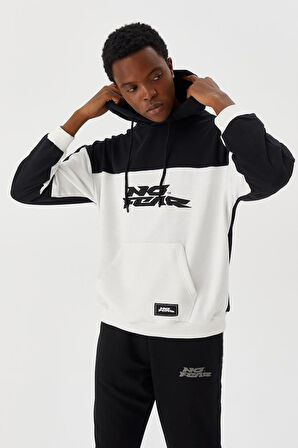 No Fear Erkek Sweatshirt Kapüşonlu Siyah Beyaz M500272