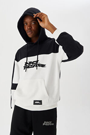 No Fear Erkek Sweatshirt Kapüşonlu Siyah Beyaz M500272