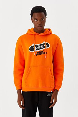 No Fear Erkek Sweatshirt Kapüşonlu Turuncu M500246