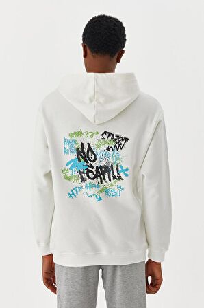 No Fear Erkek Sweatshirt Kapüşonlu Beyaz M500218