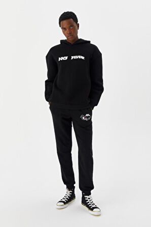 No Fear Erkek Sweatshirt Kapüşonlu Siyah M500216