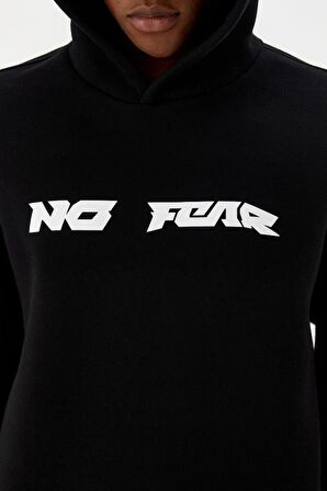 No Fear Erkek Sweatshirt Kapüşonlu Siyah M500216