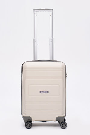 Elatae Premium Polipropilen Kırılmaz 2'li Valiz Seti Orta Boy - Kabin Boy Bej - Antrasit V305