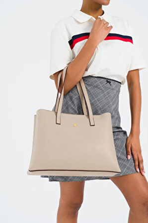 U.S. Polo Assn. Kadın Omuz Çantası Bej US25186