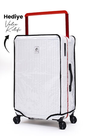 Elatae Vouge Exclusive Orta Boy Ultra Strong Valiz Beyaz V10737