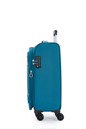 Pierre Cardin Ultra Light Kumaş Kabin Boy Valiz Petrol PC7050