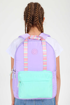 Elatae Su Geçirmez Kumaş Kız Çocuk Çok Gözlü Ortopedik Sırt Okul Çantası K1764