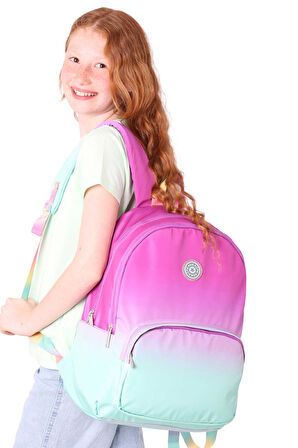 Elatae Su Geçirmez Kumaş Kız Çocuk Çok Gözlü Ortopedik Sırt Okul Çantası K1798