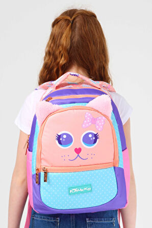 Elatae Su Geçirmez Kumaş Kız Çocuk Çok Gözlü Ortopedik Sırt Okul Çantası L5142