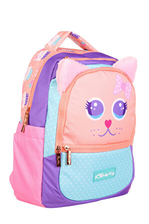 Elatae Su Geçirmez Kumaş Kız Çocuk Çok Gözlü Ortopedik Sırt Okul Çantası L5142