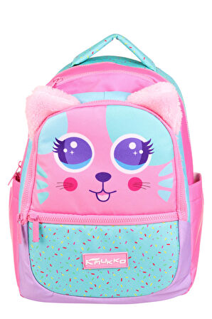 Elatae Su Geçirmez Kumaş Kız Çocuk Çok Gözlü Ortopedik Sırt Okul Çantası L5145